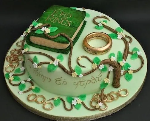 Lord of the Rings Book and The One Ring Cake
