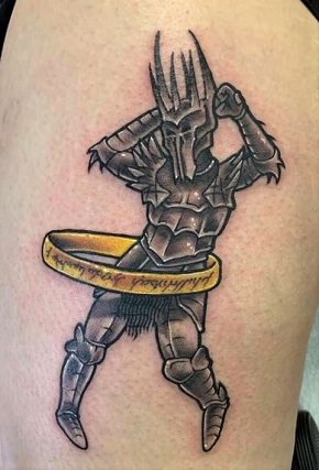 Funny Sauron and The One Ring small tattoo