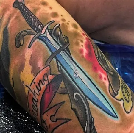 Sting Frodo sword colored and realistic tattoo