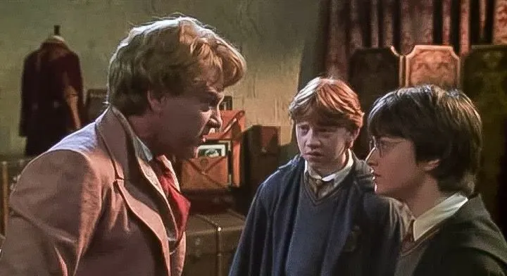 Gilderoy Lockhart, Ron Weasley and Harry Potter