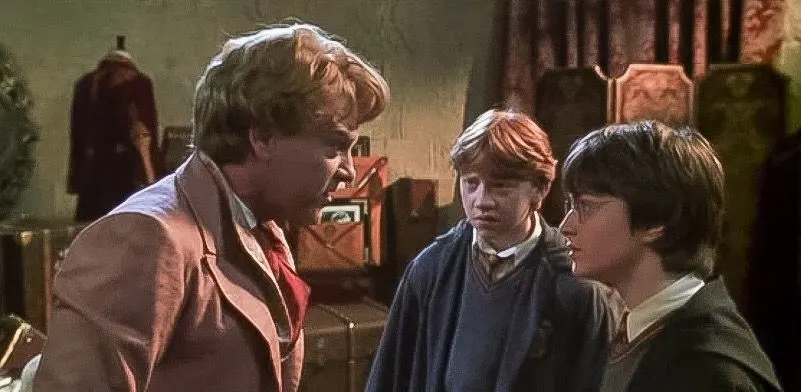 Gilderoy Lockhart, Ron Weasley and Harry Potter