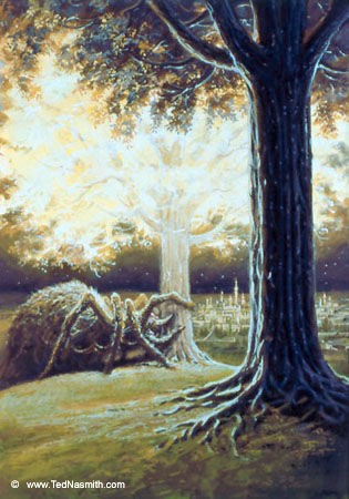 Ungoliant destroying one of the Two Trees of Valinor
