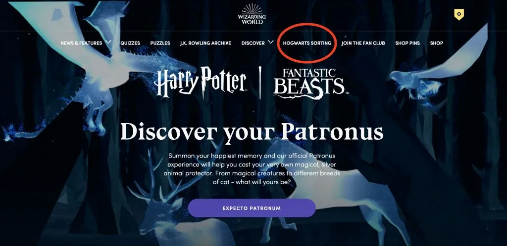 Full Pottermore Sorting Quiz