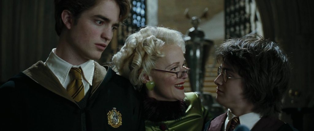 Cedric Diggory with Harry Potter and Rita Skeeter