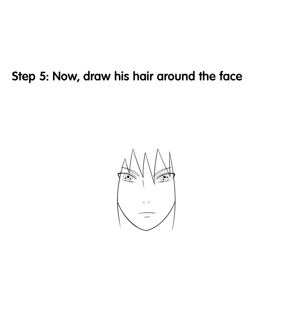 How To Draw Sasuke - Step 5