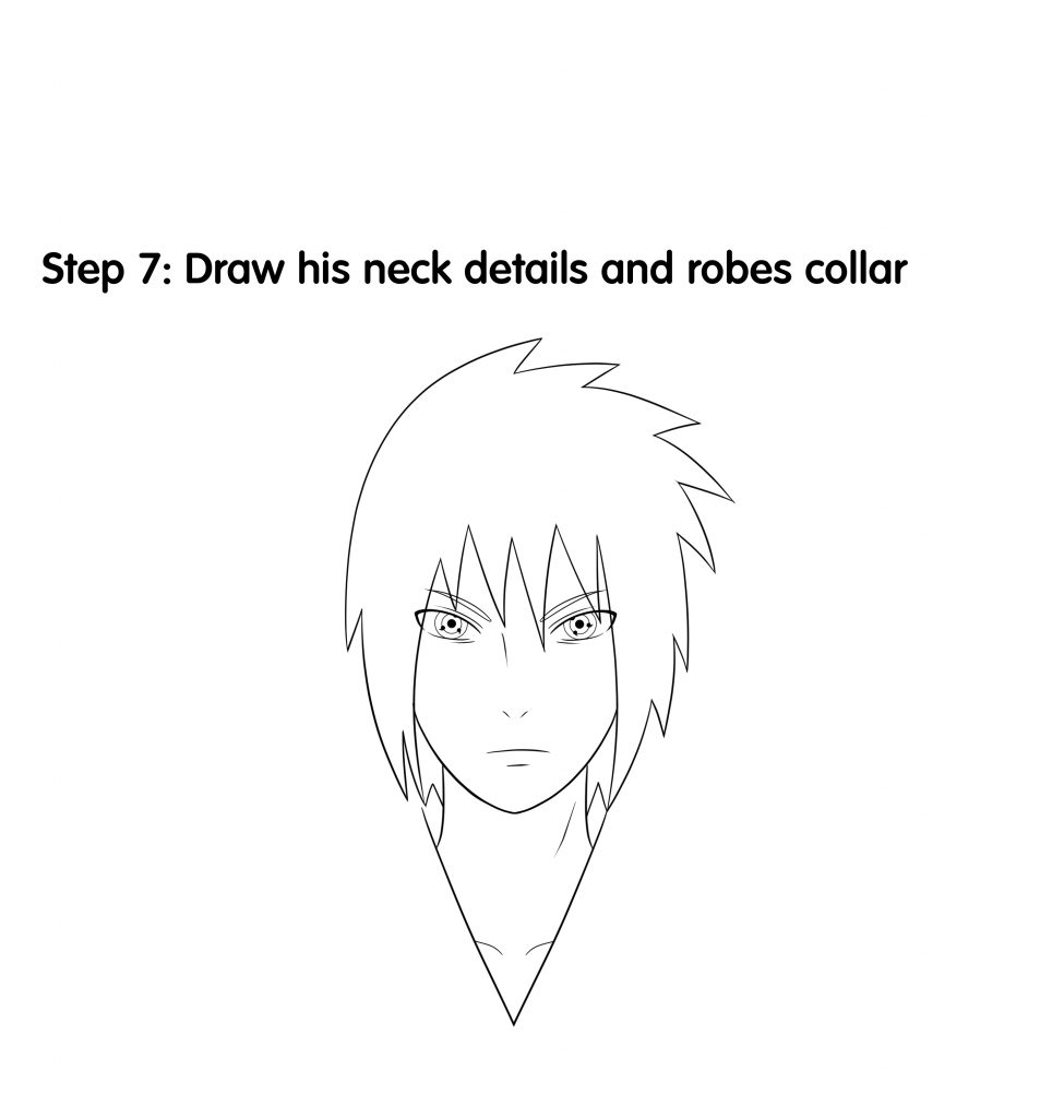 How To Draw Sasuke - Step 7