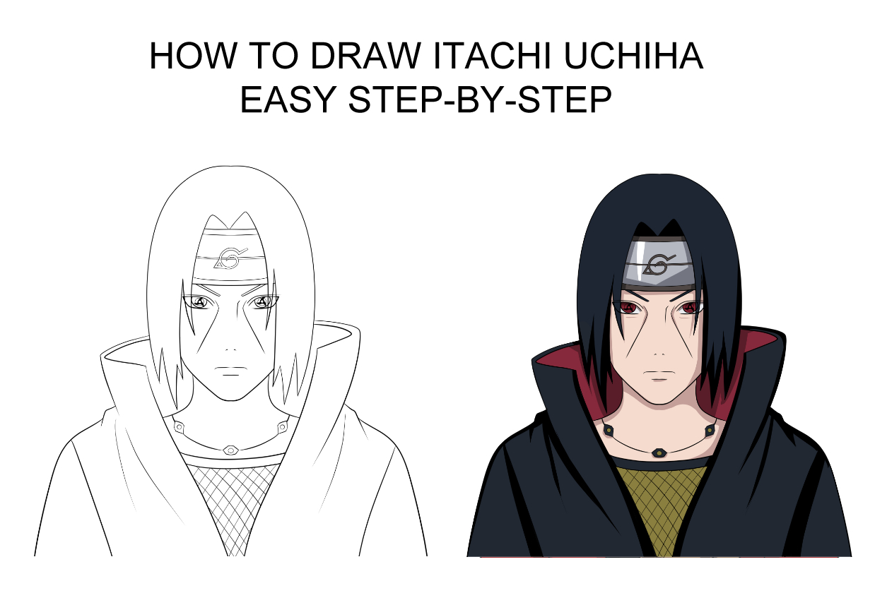 How to Draw Itachi Uchiha Easy Step-By-Step Tutorial