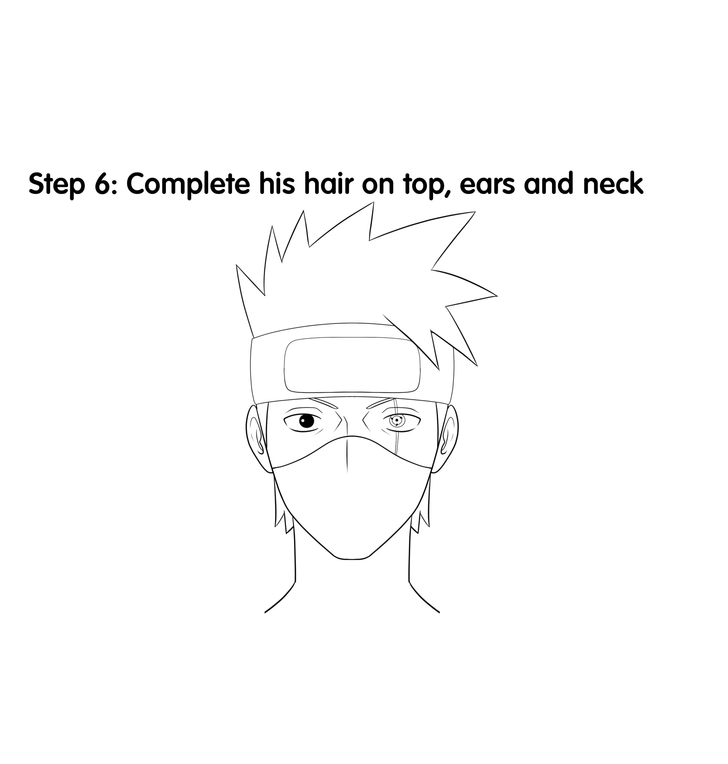 How to Draw Kakashi Step 6