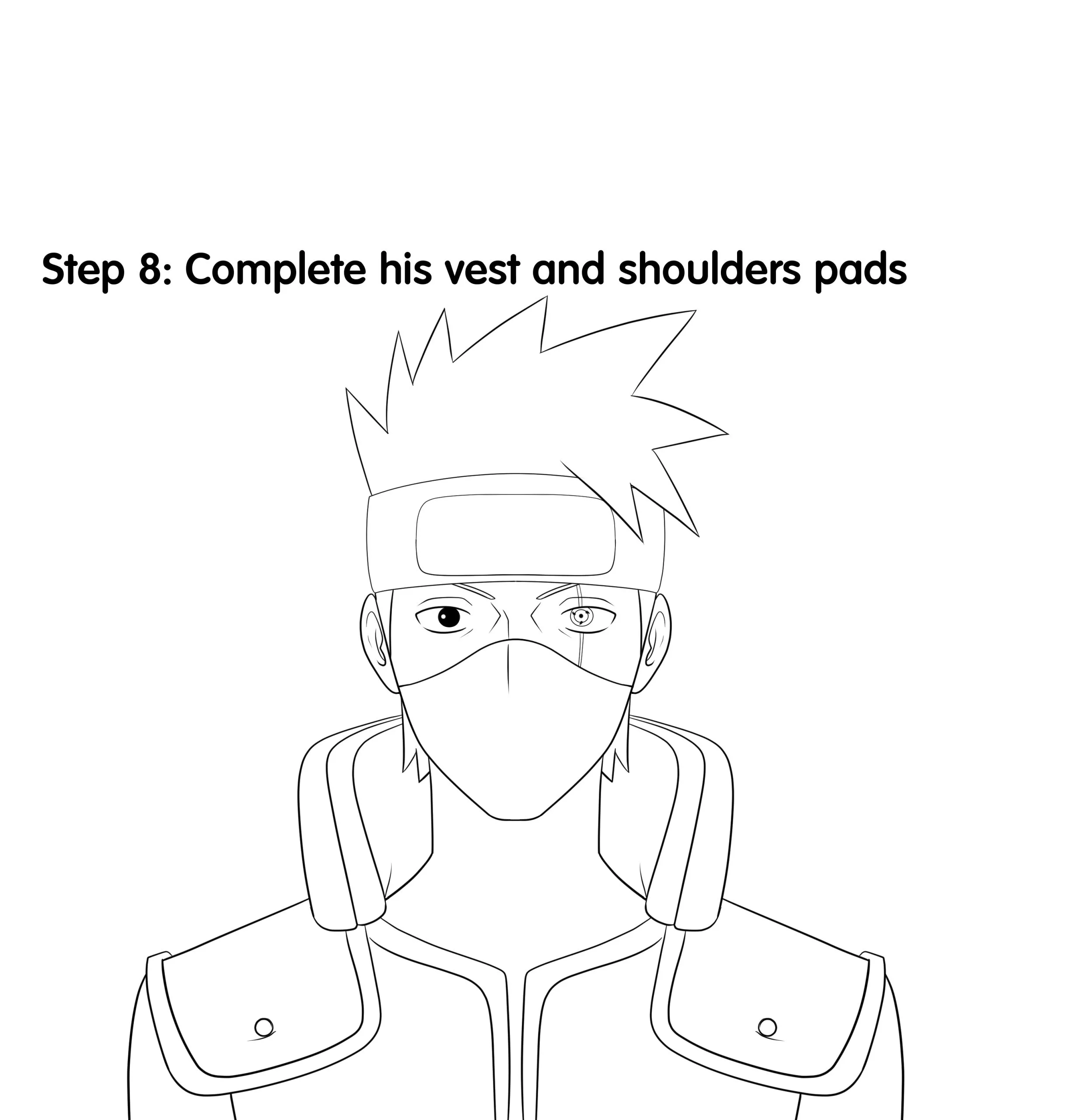 How to Draw Kakashi Step 8