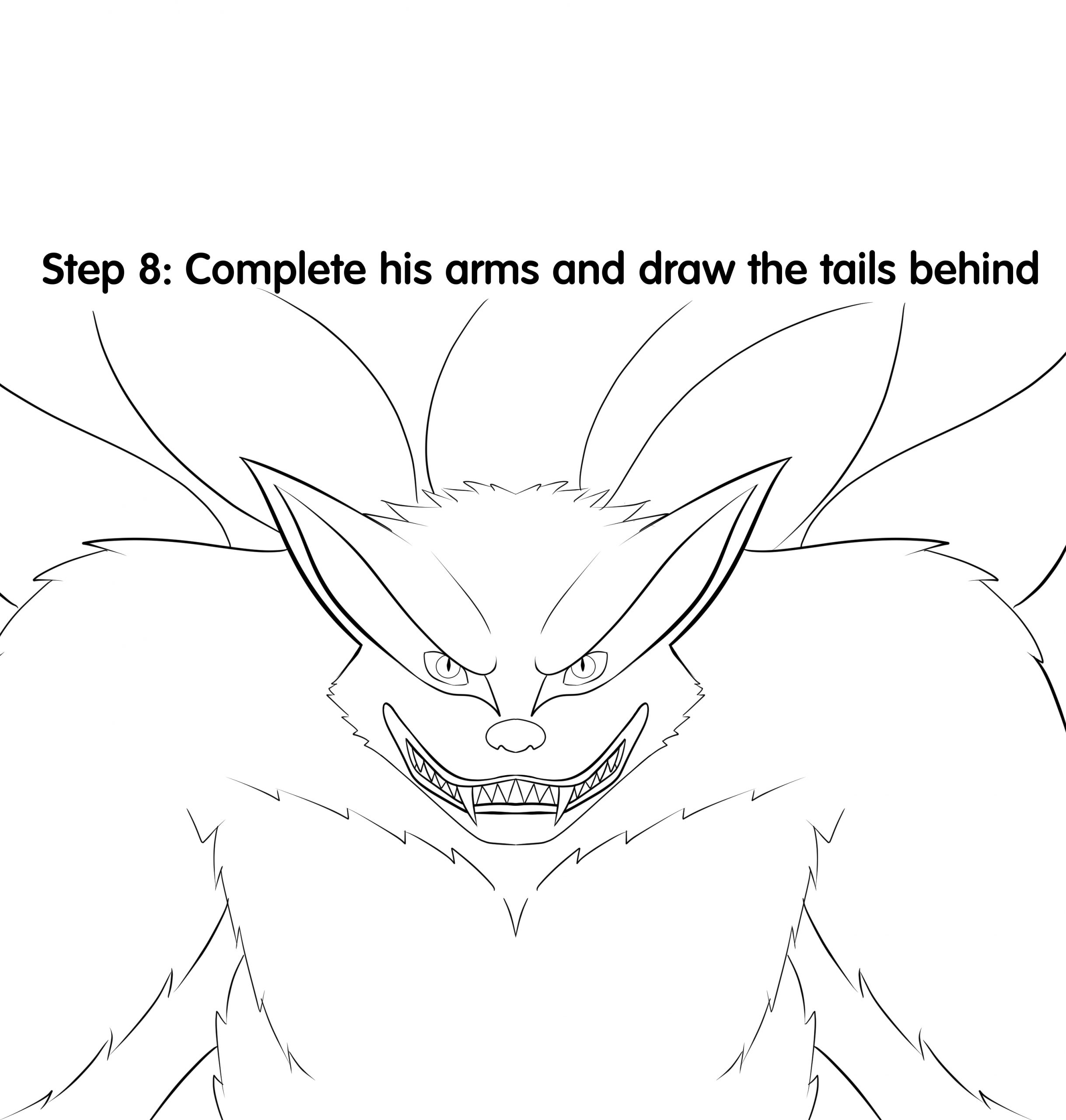 How to Draw Kurama Step 8