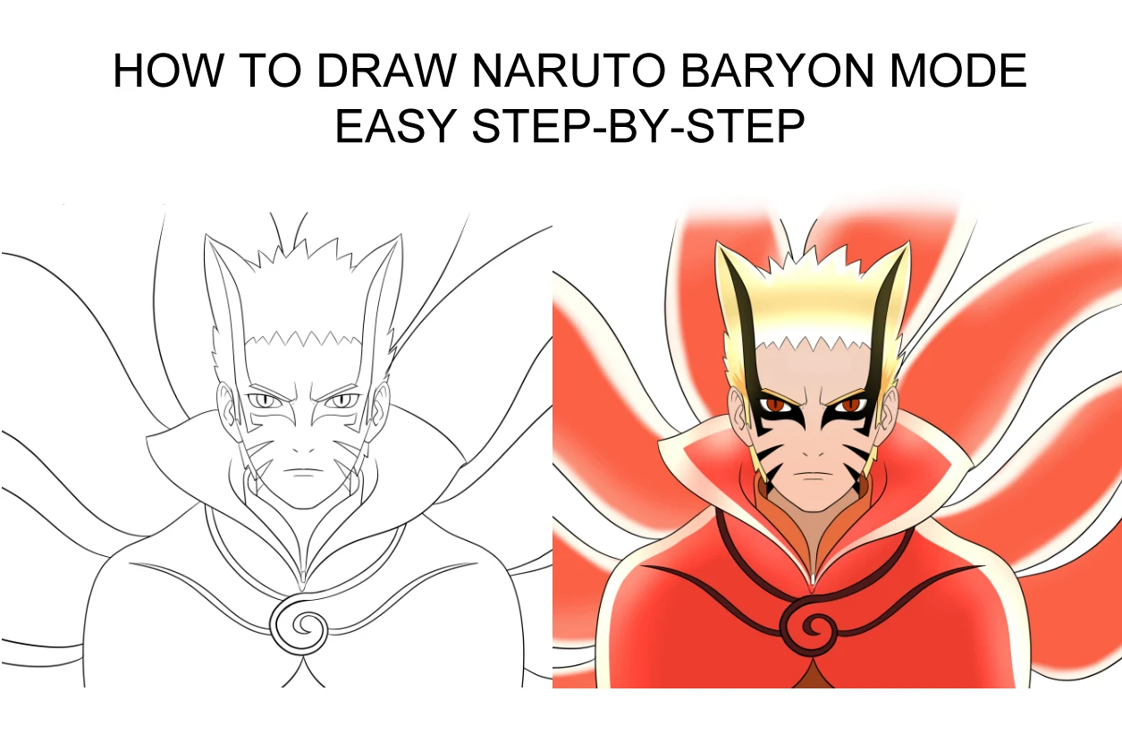 How to Draw Naruto in Baryon Mode Easy Step-by-Step Tutorial