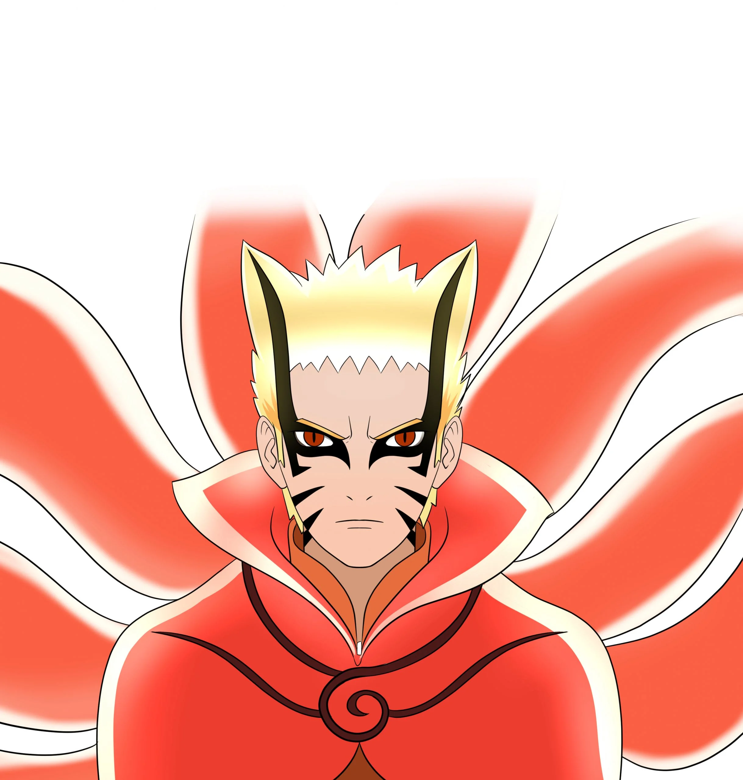 How to Draw Naruto in Baryon Mode Step 10