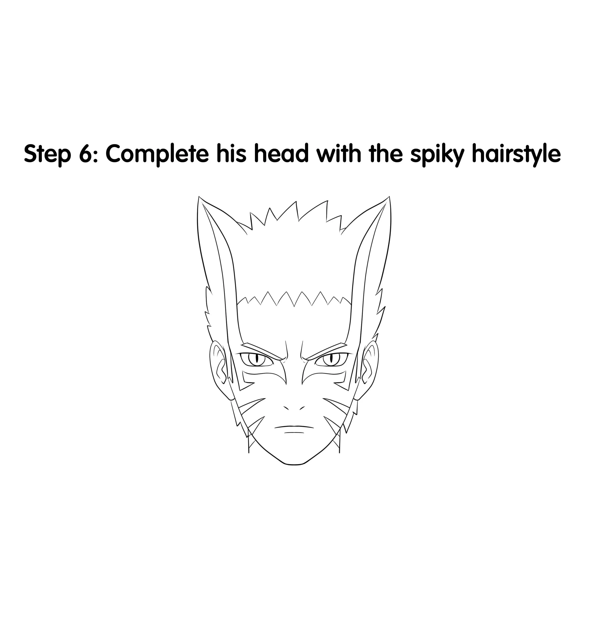How to Draw Naruto in Baryon Mode Step 6