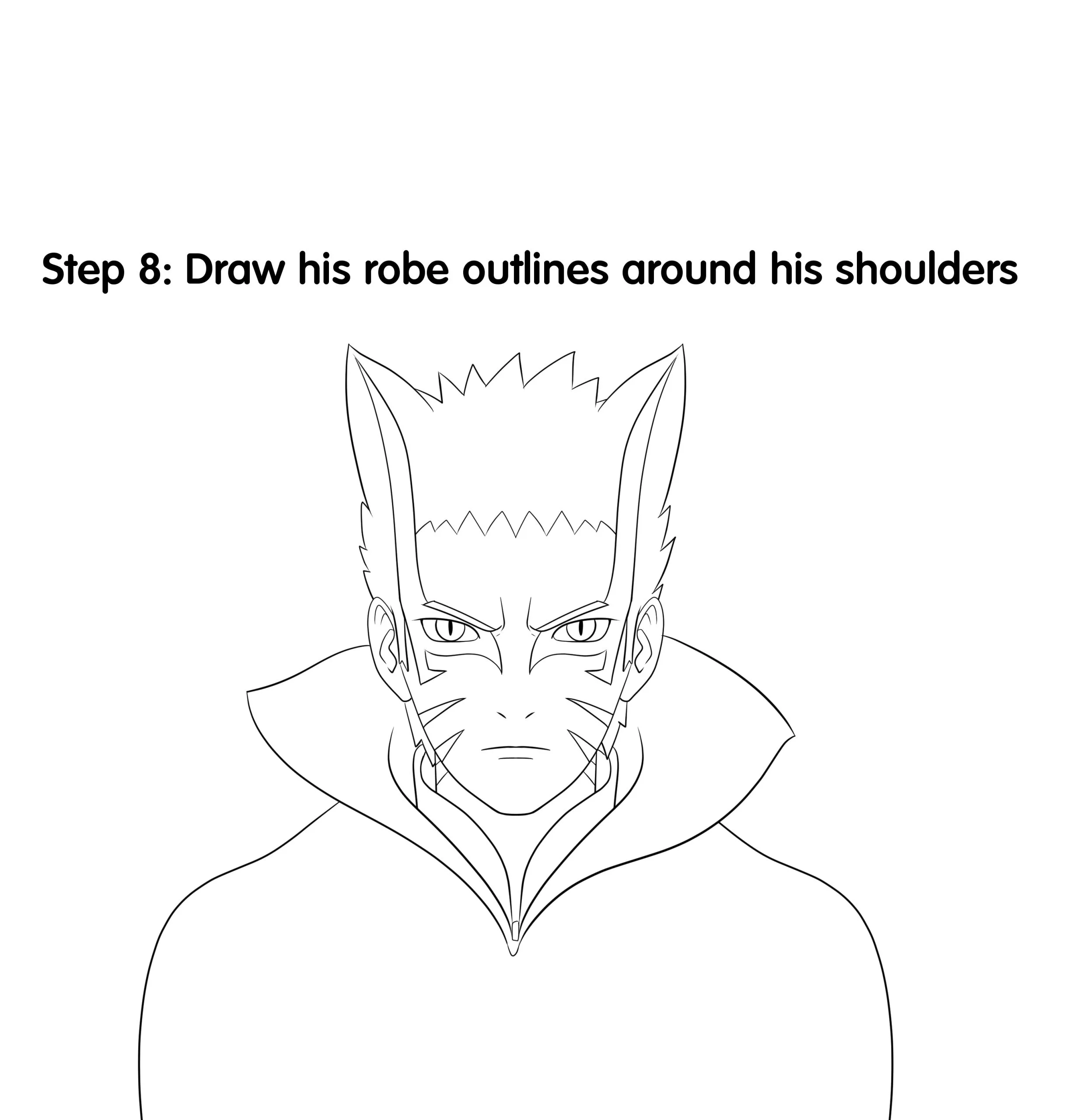 How to Draw Naruto in Baryon Mode Step 8