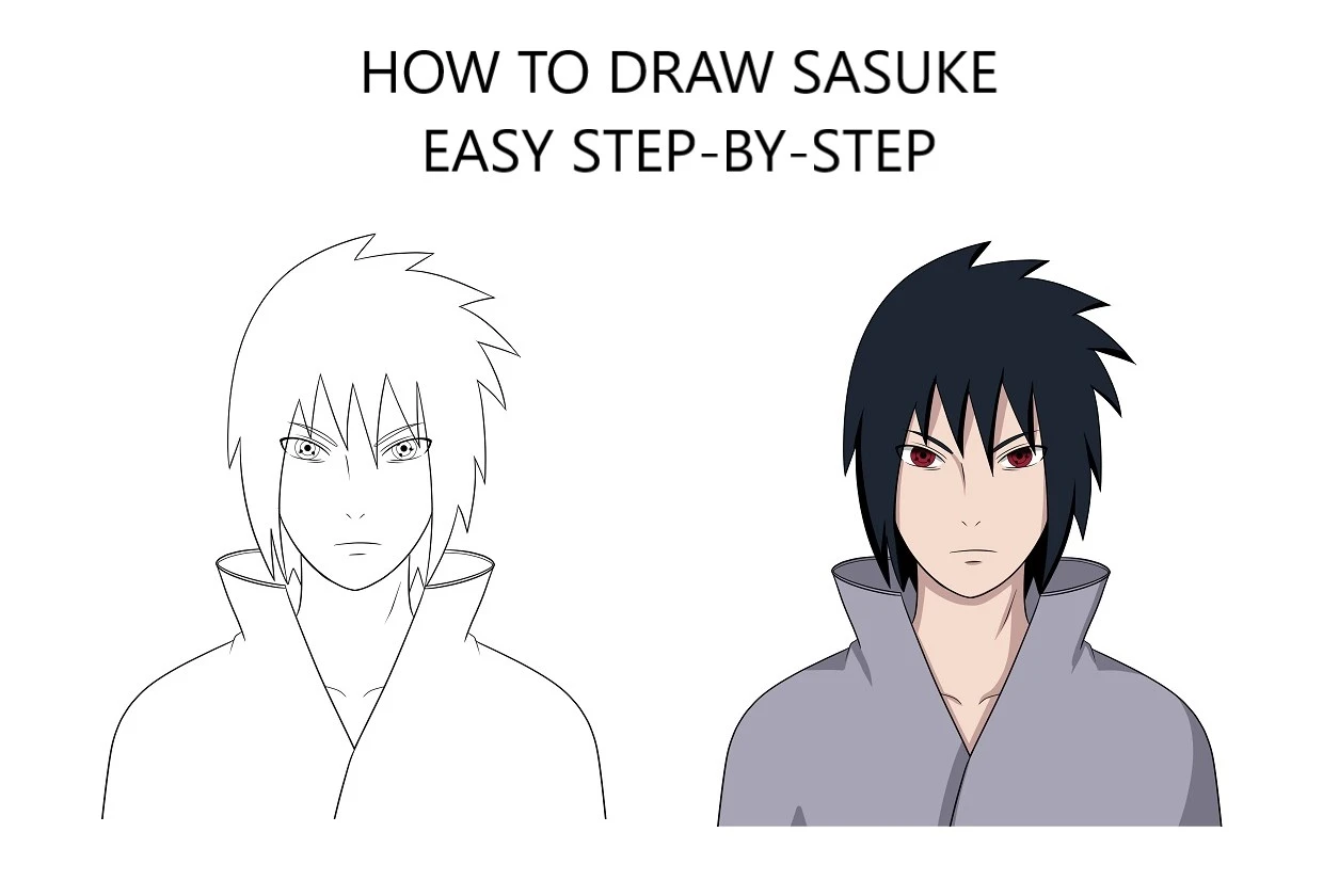 How to Draw Sasuke Easy Step-By-Step Tutorial