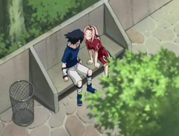 Sakura and Sasuke almost kissing