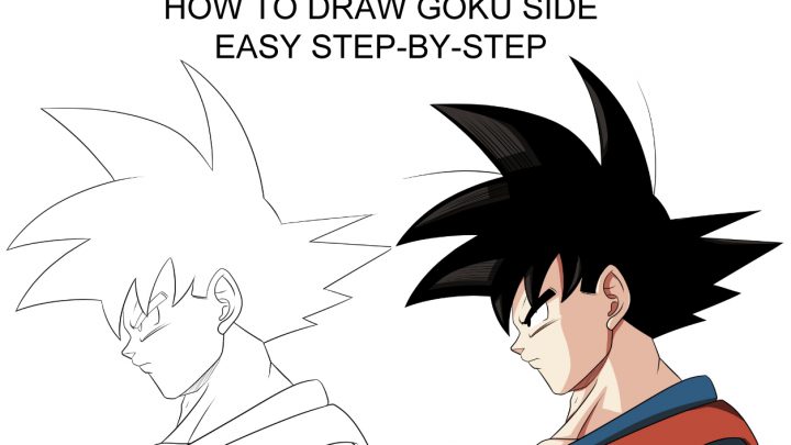How to Draw Goku Side View Easy Step-By-Step Tutorial