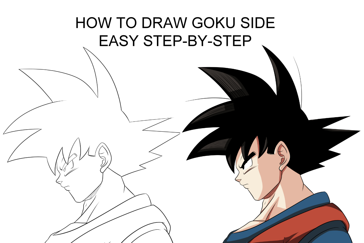 How to Draw Goku Side View Easy Step-by-Step Tutorial - Fantasy Topics