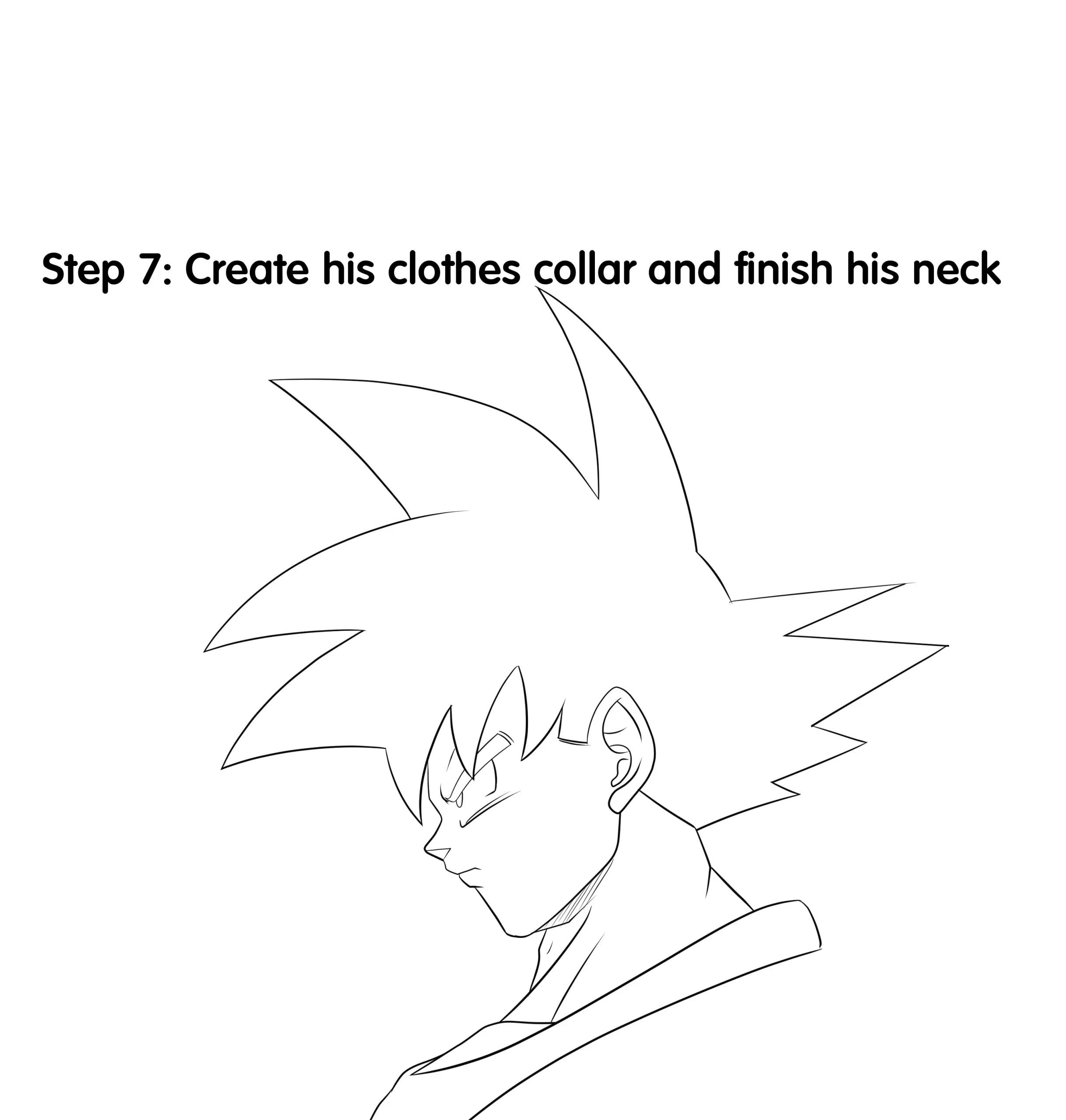 How to Draw Goku Step 7
