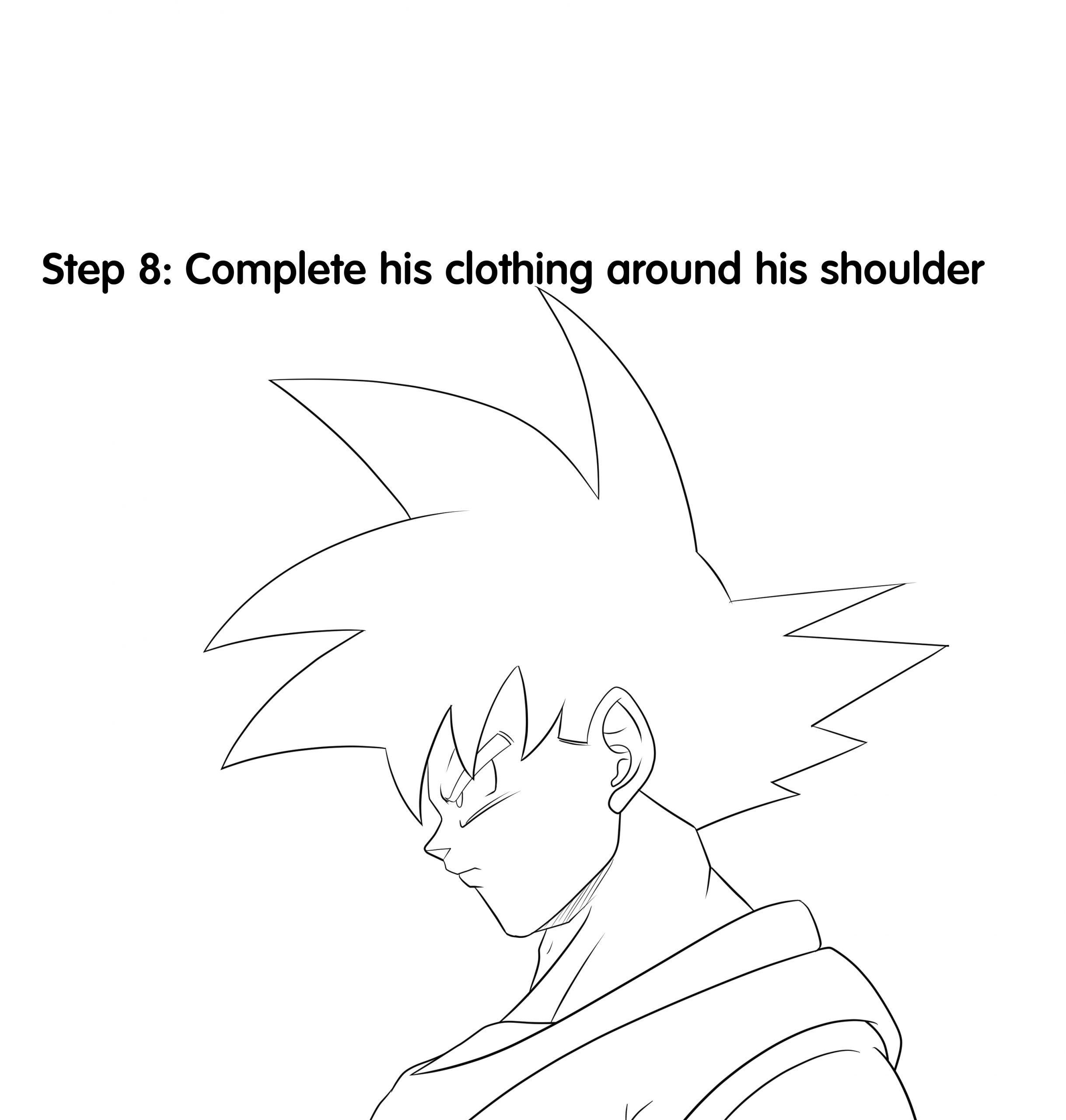 How to Draw Goku Step 8