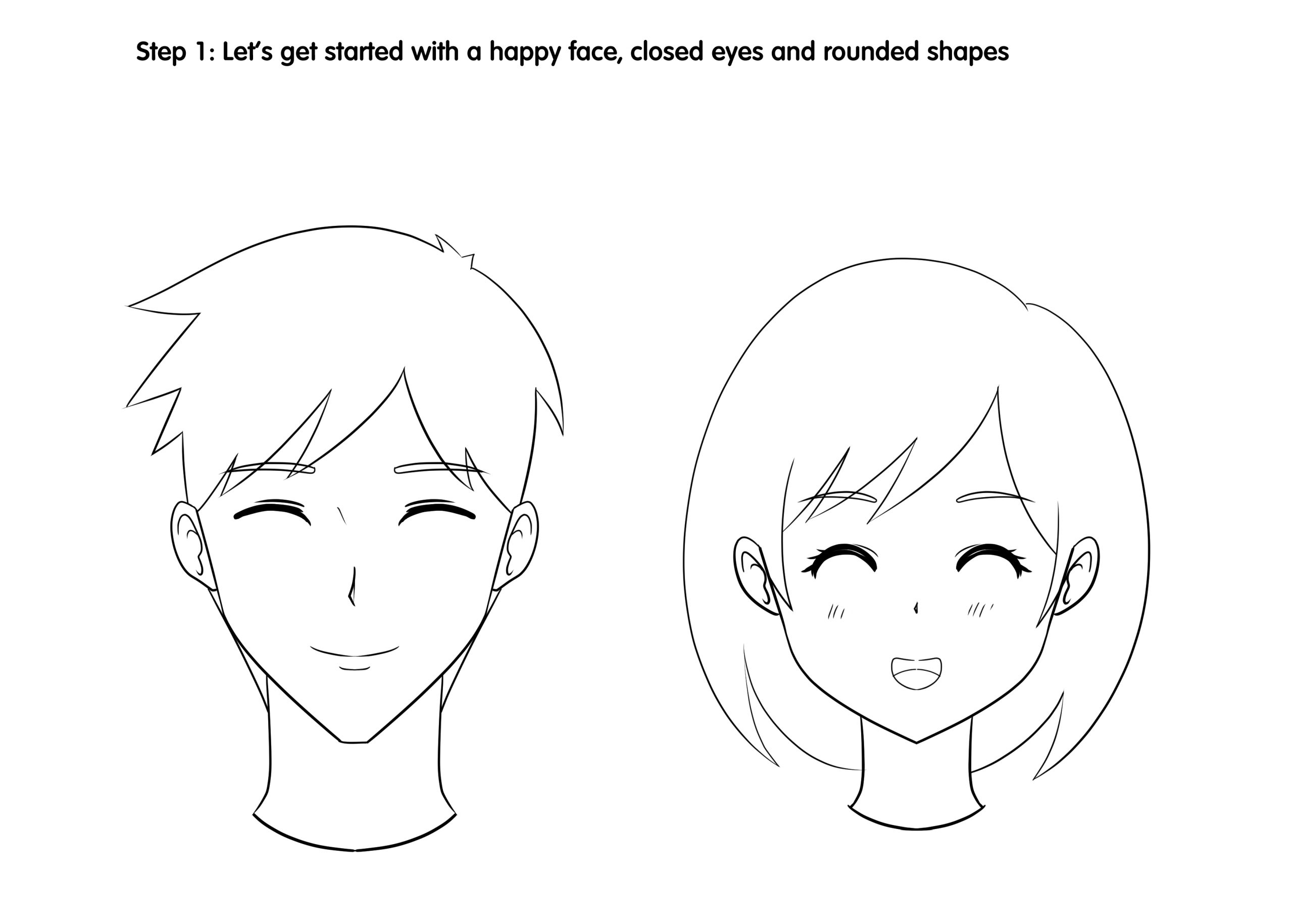 How to draw the head and face in 34 view  Anime Style  Mary Li Art