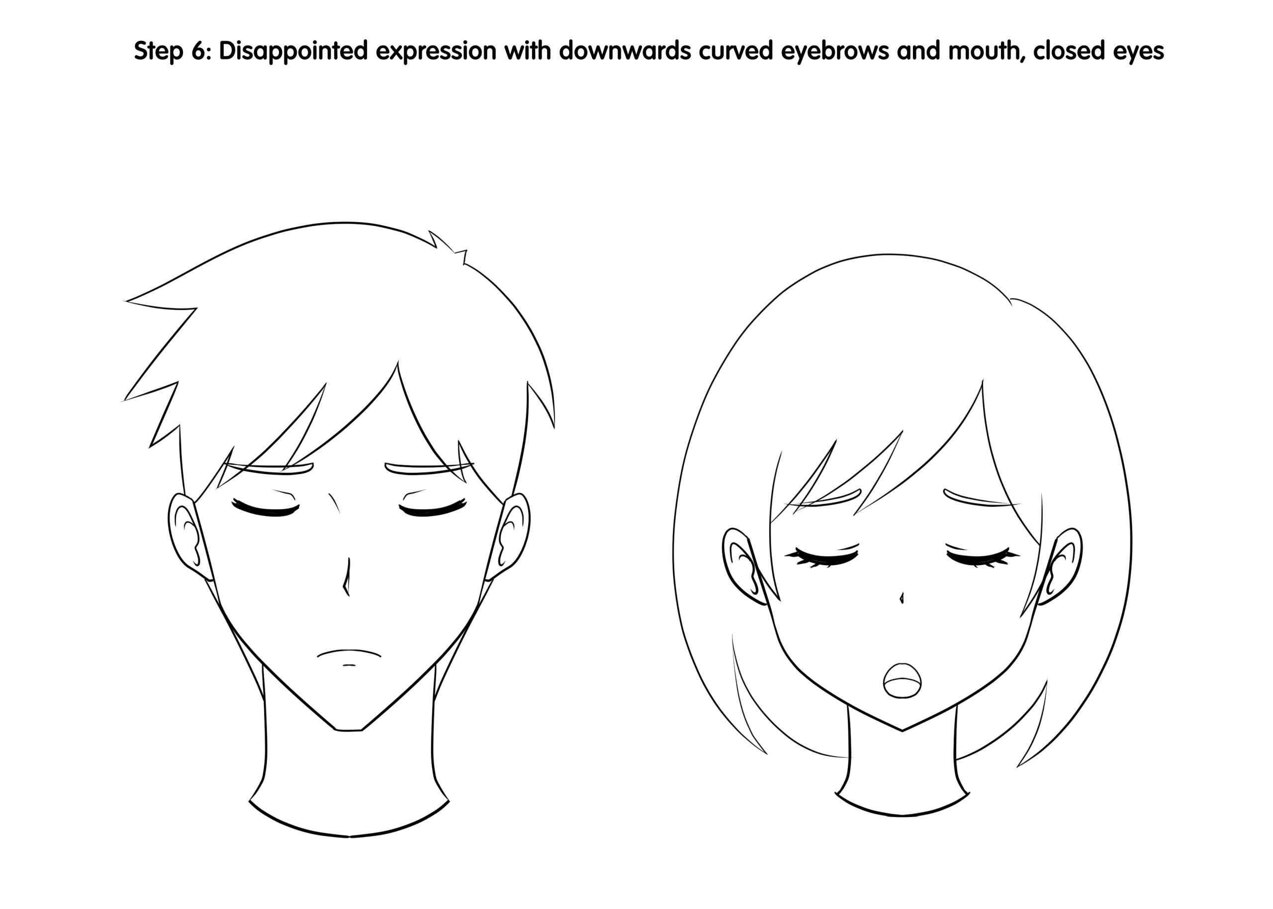 How to Draw Male and Female Anime Expressions Step 6