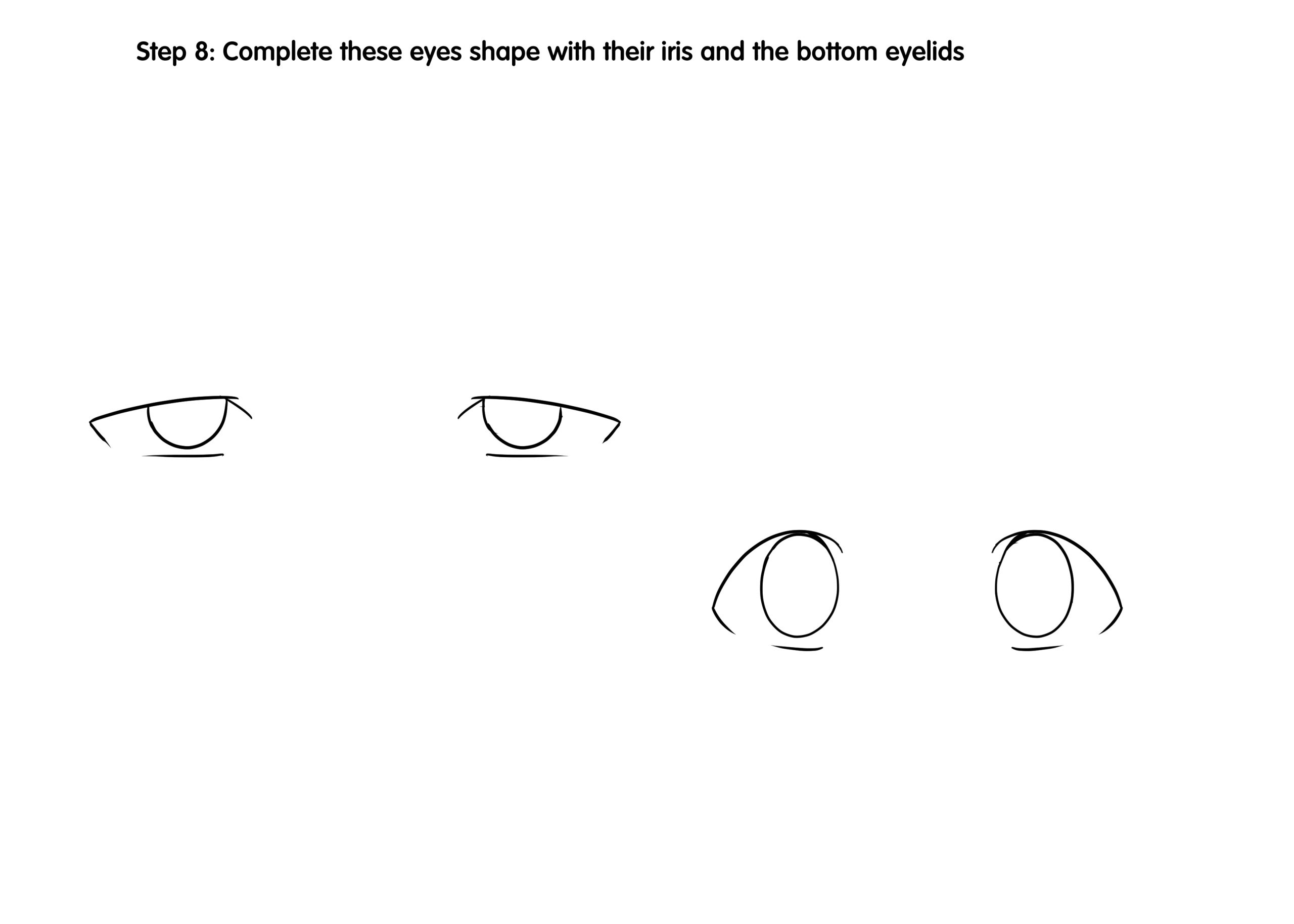 How to Draw Manga Eyes Girl  Both Eyes  StepbyStep Pictures  How 2 Draw  Manga