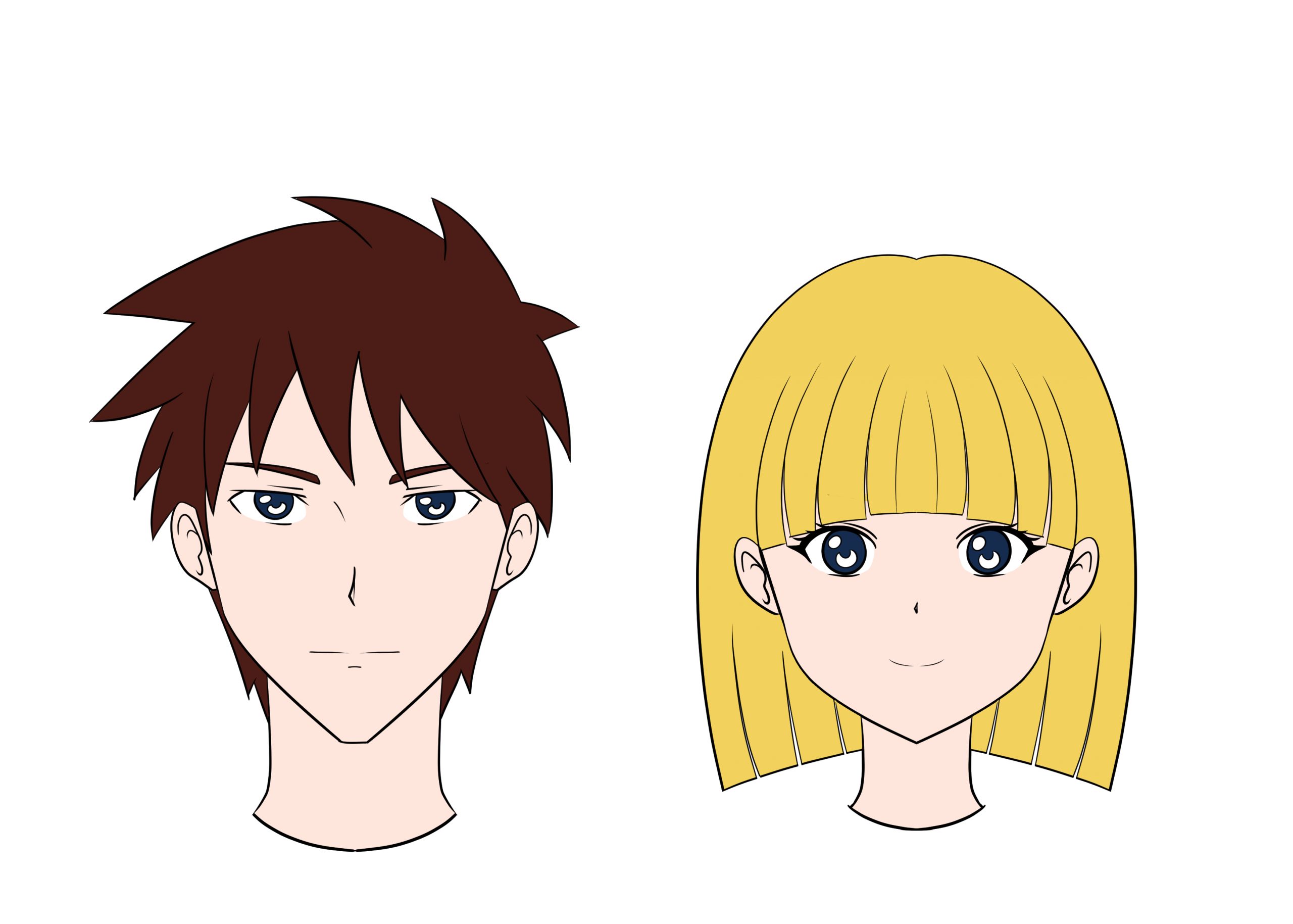 How to Draw Male and Female Anime Hair Step 10