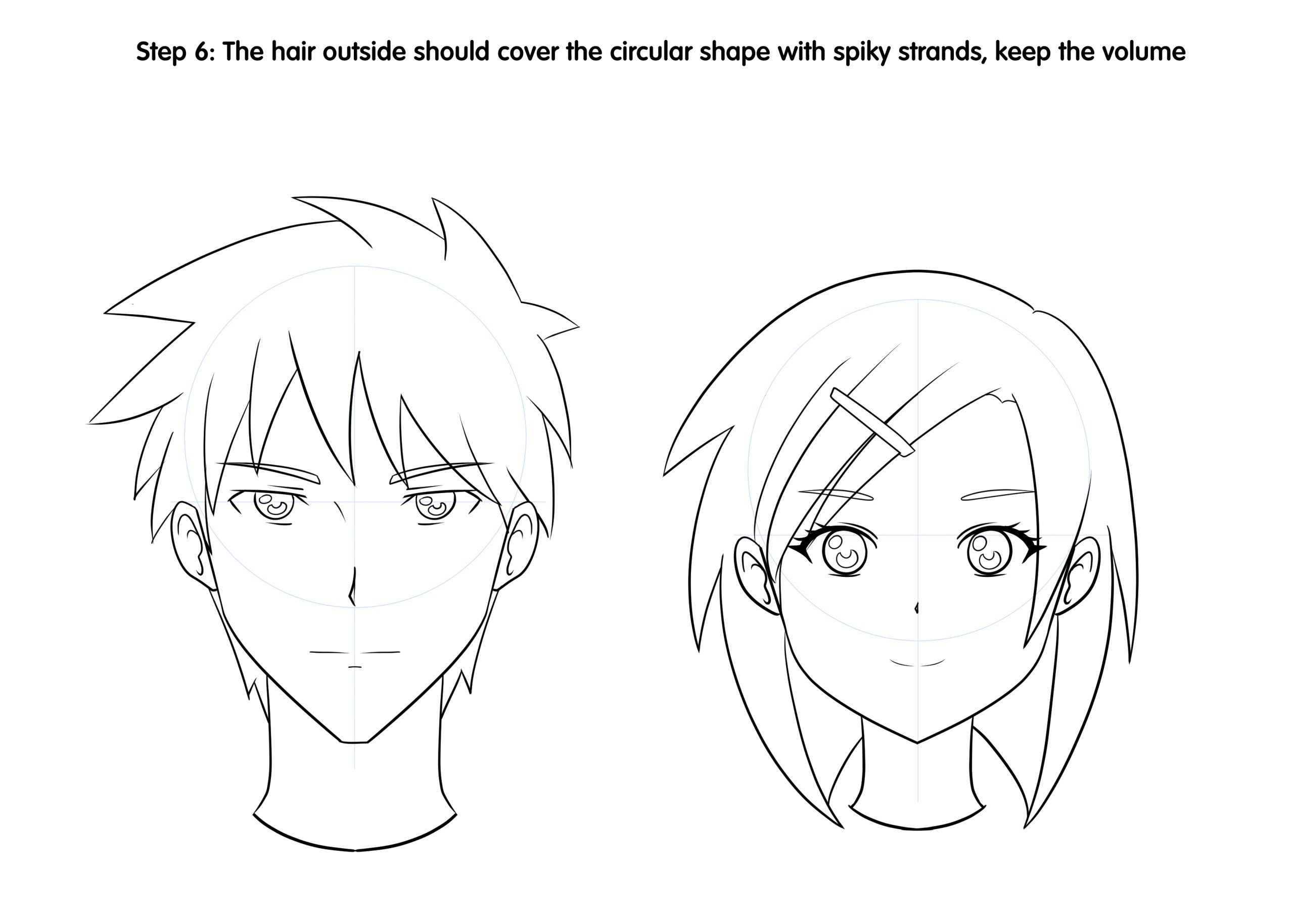 male anime hair easy  Clip Art Library