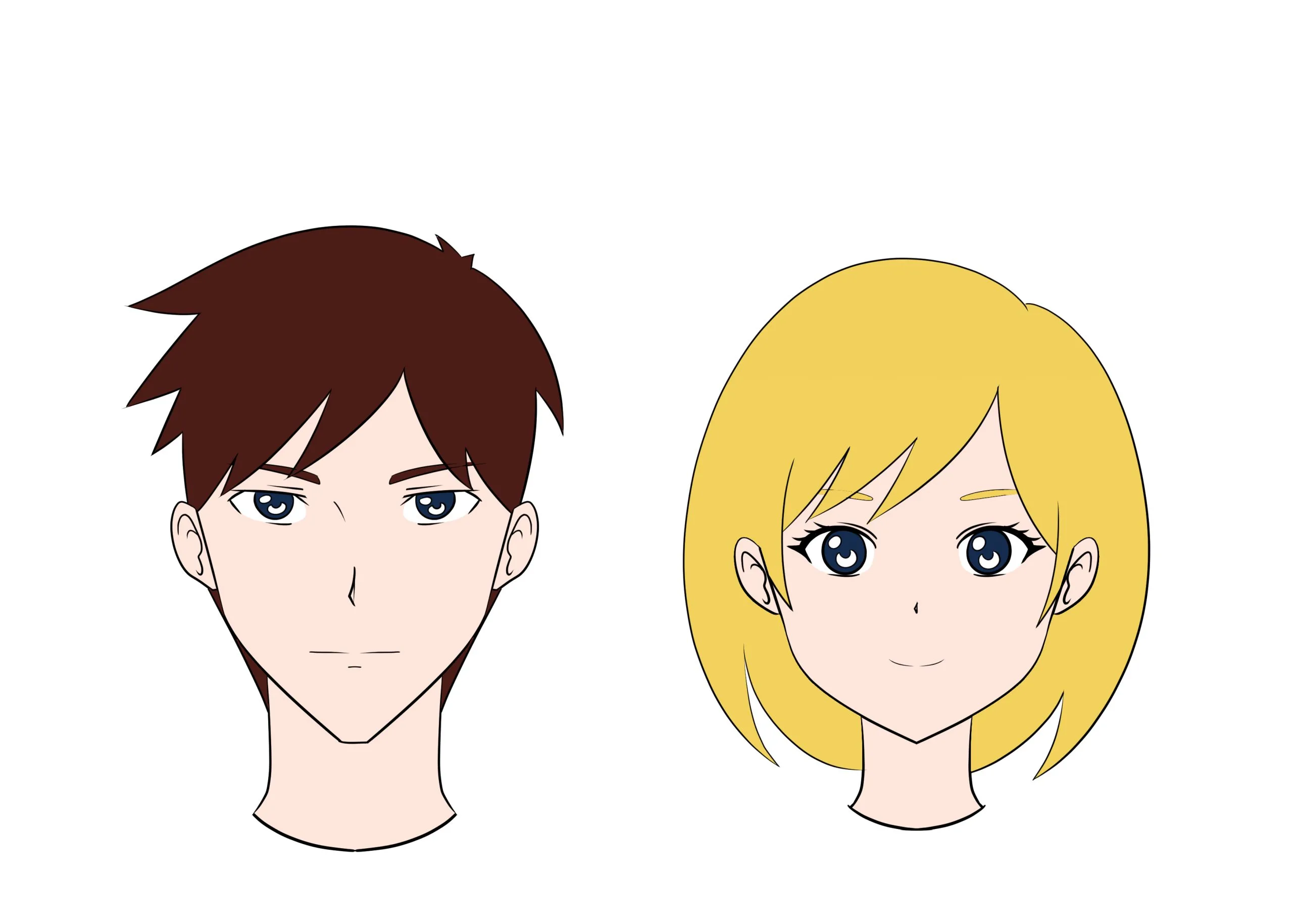 How to Draw Male and Female Anime Head Step 10