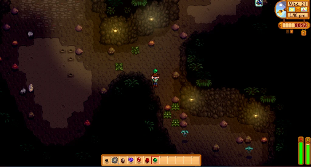 Found an emerald in the Mines in Stardew Valley