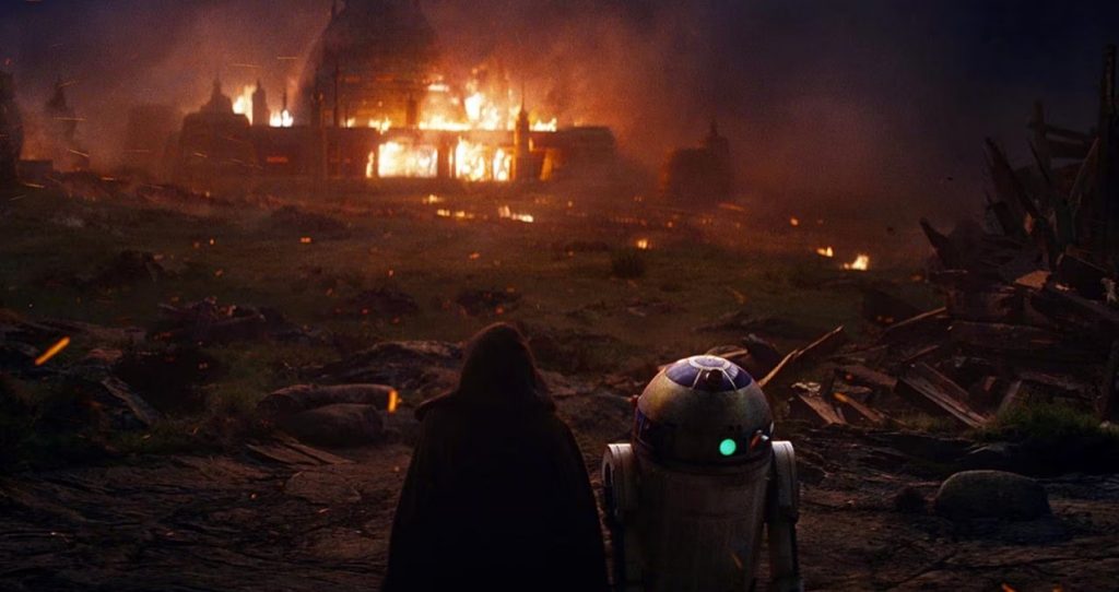 Luke's Jedi school destroyed.