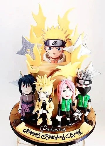 Anime birthday figures cake