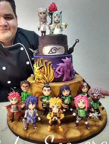 Anime figures cake