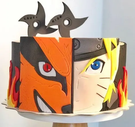 Half Naruto face cake