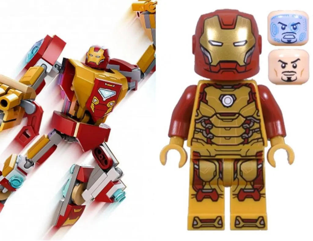 all the lego iron man suits