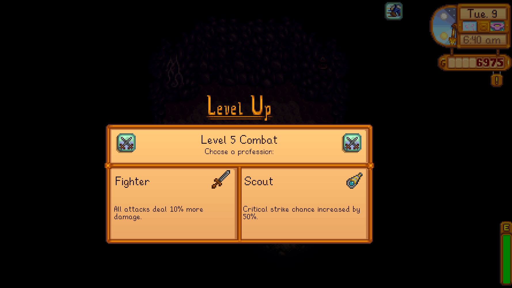Stardew Valley Fighter or Scout at Level 5: Best Profession?