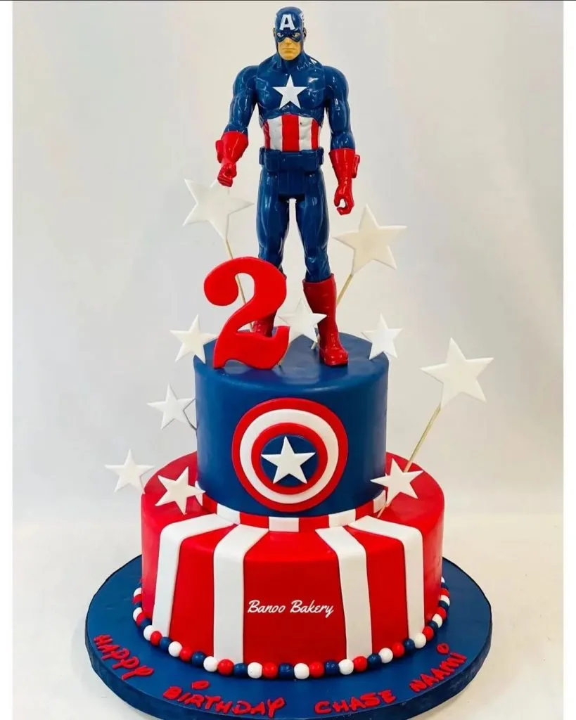Captain America Theme Cake. Happy 1st... - Lil' Buttercream | Facebook