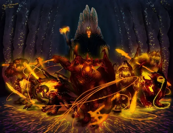 Morgoth and his Balrogs