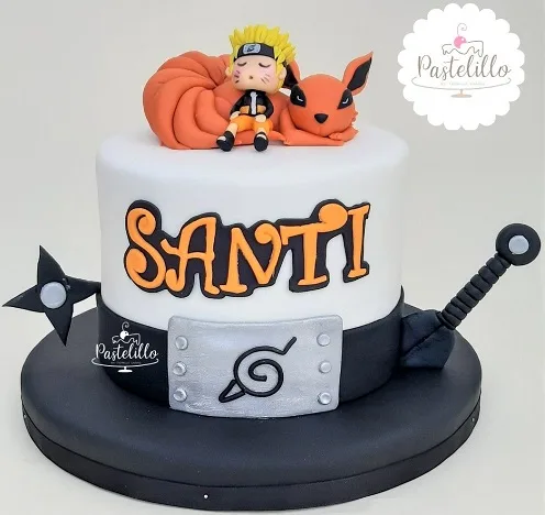 Naruto birthday cake with layered icing