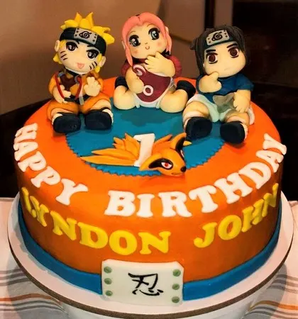 Naruto characters birthday cake