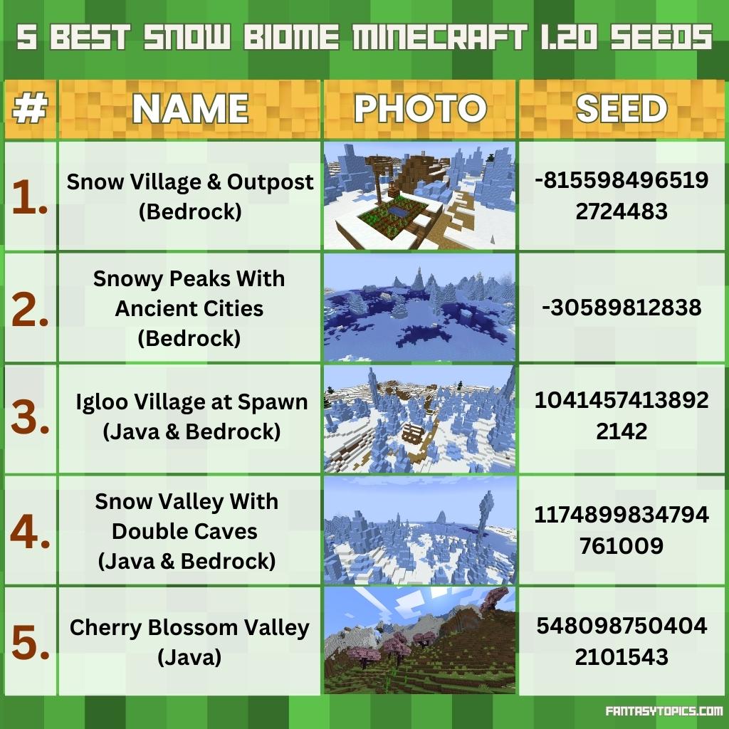 5 Best Snow Biome Seeds in Minecraft 1.20