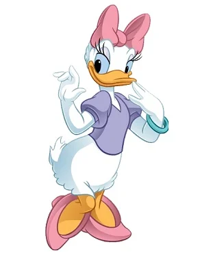 Daisy Duck cartoon bird, the girlfriend of Donald Duck