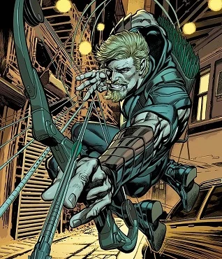 Oliver Queen, green arrow superhero from Marvel comics