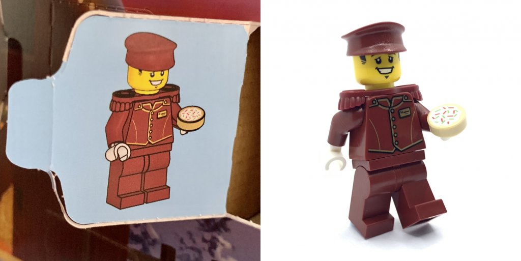Day 6 Tippy the cookie stall owner and his cookie in the LEGO City 60352 Advent Calendar
