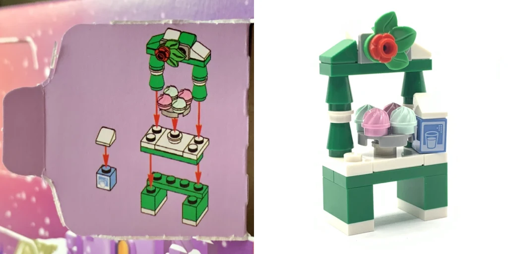 Day 21 - Cupcake stand micro build from the LEGO 41706 Friends Advent Calendar 2022
