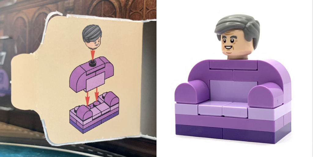 Day 16 Professor Horace Slughorn as an armchair in the LEGO Harry Potter 2022 Advent Calendar 76404