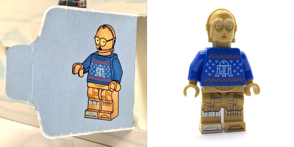 Day 9 - C-3PO in a festive knitted sweater from LEGO Star Wars 2022 Advent Calendar 75340
