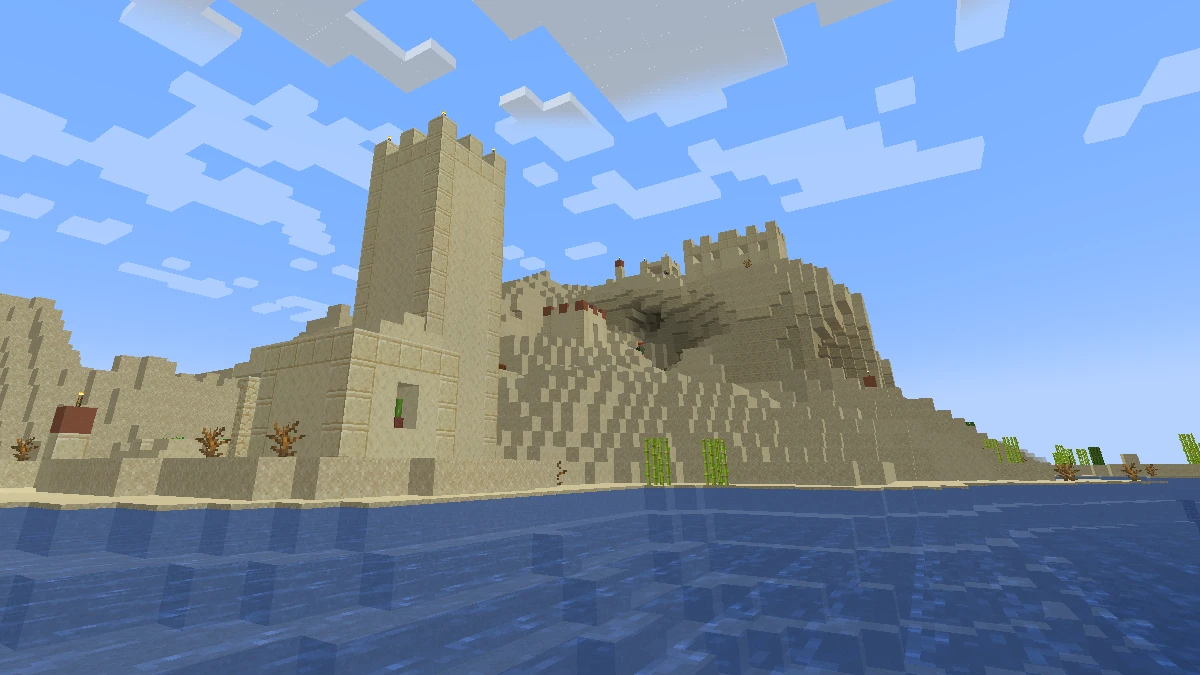 Desert Temple With Mountain
