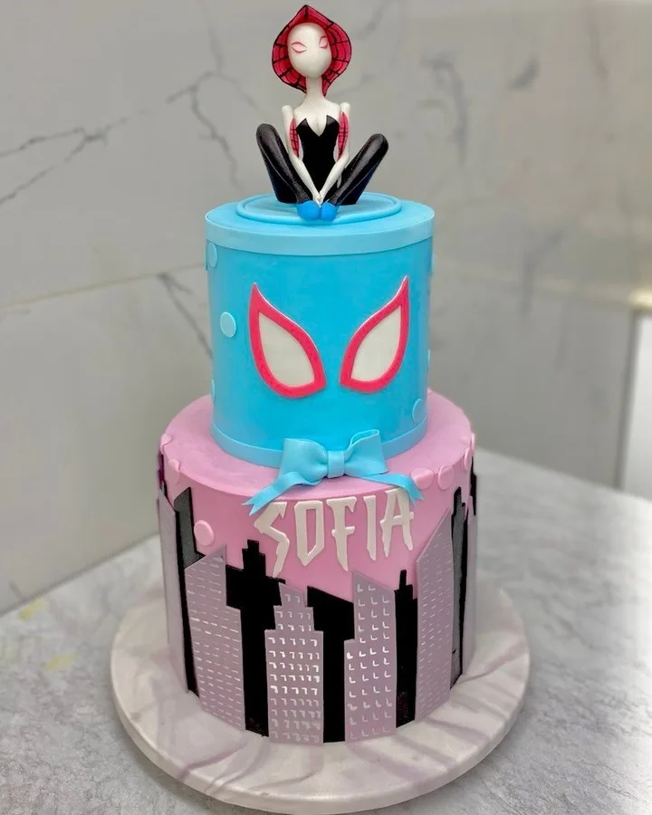 Spectacular Spider-Gwen 7th Birthday Cake - Between The Pages Blog